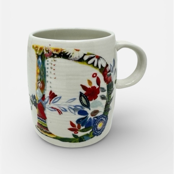 Anthropologie Other - Anthropologie‎ Petal Palette Monogram "D" Floral Mug